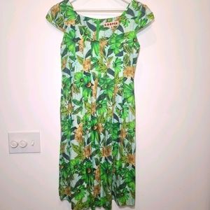 Cooper Green Hydrenga Floral Tropical Dress